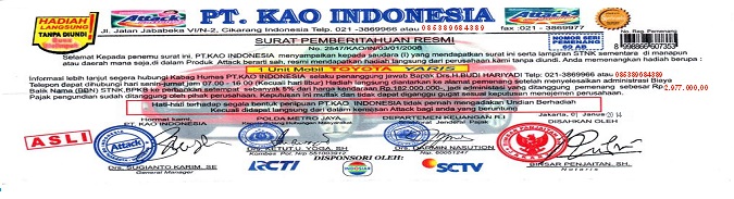 PT.KAO INDONESIA - Daftar Pemenang